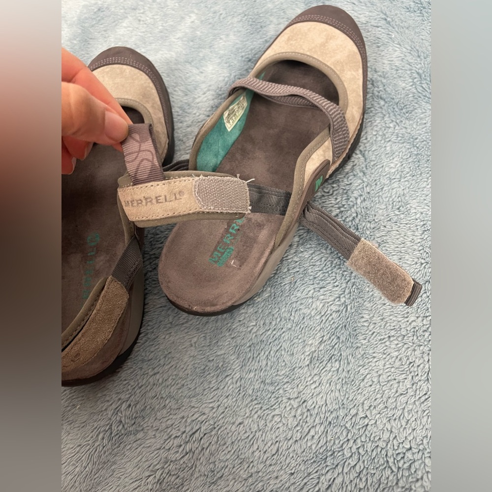 MERRELL Mimosa Ginger Mary Jane Shoes Hiking Flats Drizzle Gray Women's Size 7 - Picture 10 of 13